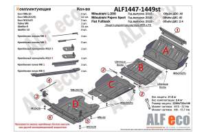 Защита радиатора и редуктора переднего моста Mitsubishi L200 2016.07-ХХ V-all, 44017