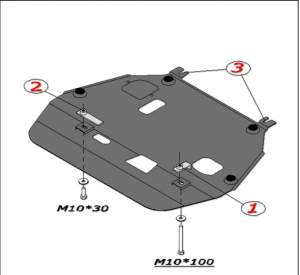 Защита картера и КПП Lexus CT200h 2011-2019 13783