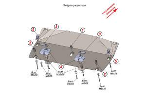 Защита радиатора Toyota Camry 23-нв (XV80) V-2,0 сталь, 1,5 мм 57397