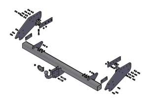 Фаркоп Mitsubishi L200 2014-2015, рама и крюк шар 50 мм, 26041