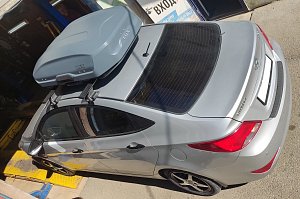 Багажник на крышу Hyundai Solaris I седан 2011-2016 крыл. дуги, за двер. пр., 49504