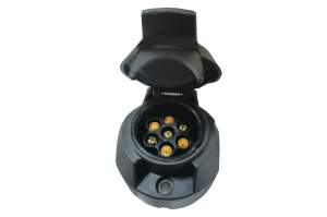 Розетка электрическая европейская 7-контактная пластиковая, в комплекте с электропроводкой