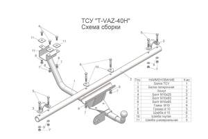 Фаркоп Лада 4x4 Урбан 14-19 рама и крюк-шар, 50мм 28823